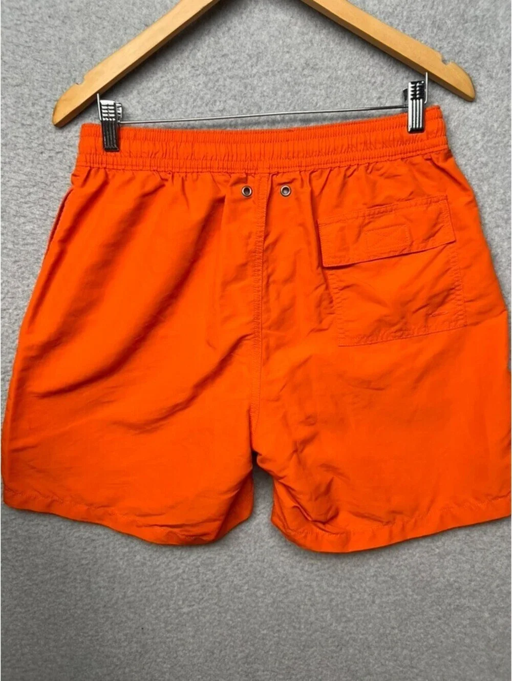 Polo Ralph Lauren Swim Shorts Mens L Mesh Lined Drawstring Pony Trunks Orange